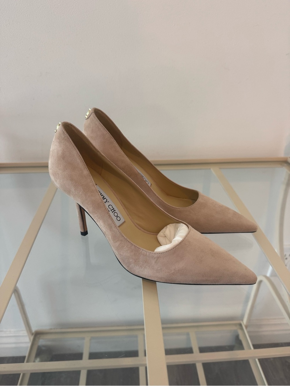 Jimmy Choo Blush Suede Pointed Toe Pumps